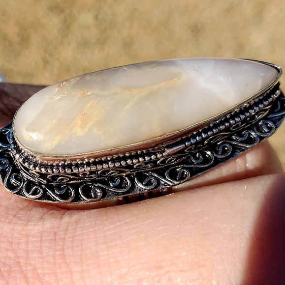 New Huge Botswana Agate 925 Silver Statement Ring. - Picture 4 of 16